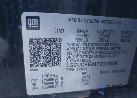 2023 Chevrolet Silverado 1500 4Wd Short Bed Rst z USA, uszkodzony, nr VIN 1GCUDEE81PZ182959